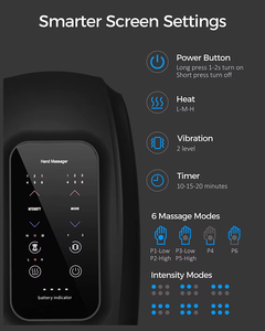 Masajeador de manos con pantalla táctil con vibración de compresión y masajeador de manos de calefacción para el alivio de la artritis y el túnel carpiano - Product Image 3