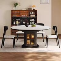 Ensemble de table à manger convertible moderne en bois extensible avec plateau en pierre frittée, mobilier écologique pour appartement et maison