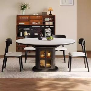 Juego de <span class=keywords><strong>Mesa</strong></span> de Comedor Extensible Moderno <span class=keywords><strong>con</strong></span> <span class=keywords><strong>Sillas</strong></span> de Madera, Superficie de Piedra Sinterizada, Muebles Ecológicos para Apartamento/Hogar - Product Image 2