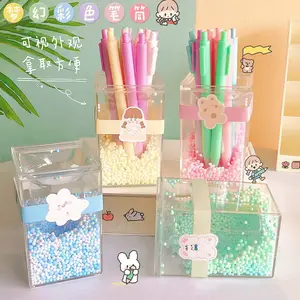 Wholesale Polychrome Beautiful Foam Cylindrical Kawaii Acrylic Stylish High Quality Pen Holders For Desks