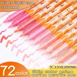 Nueva llegada 72 tonos de piel colores Punta de pincel pintura acrílica rotuladores <span class=keywords><strong>para</strong></span> pintura de roca, cerámica - Product Image 6