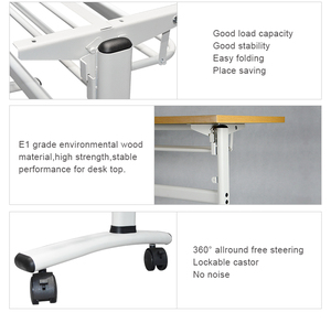 Thiết kế đơn giản di chuyển văn phòng gấp Bàn gấp Bàn Đào tạo có thể gập lại Bàn hội nghị - Product Image 6