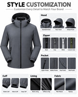 Veste coupe-vent technique pour homme, étiquette privée, mate, haute élasticité, imperméable, à capuche, logo personnalisé, manteau d'extérieur pour homme, OEM