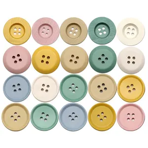 4 Holes Printed Colorful Sewing Accessories Round Plastic Resin Buttons For Clothing/Clothes
