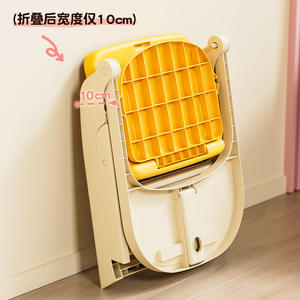 เก้าอี้สูงสำหรับเด็กแบบพกพาพับได้เก้าอี้พลาสติกพร้อมถาดสำหรับเด็กอายุ 2-4 ปีมัลติฟังก์ชั่นการออกแบบกันลื่นแบบหนา - Product Image 3