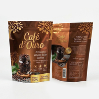 Sachet d'emballage personnalisé mat imprimé avec valve de dégazage, refermable à fermeture éclair, en aluminium et Mylar, pour 500g de café en poudre