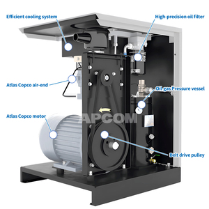 Atlascopco đầu 5.5KW 7.5HP CuộN công nghiệp ROTARY Vít Máy nén khí 5.5 Kw 7.5 HP với máy sấy 300 lít 10 gallon xe tăng - Product Image 3