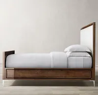 Sassanid OEM Offre Spéciale Collection de chambre à coucher de style international Lit à panneaux en tissu Benoit avec pied
