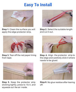 شريط حافة أمان شفاف من كلوريد البولي فينيل لاصق حماية زاوية للأثاث وزوايا الطاولات مصد زاوية آمن للأطفال - Product Image 5