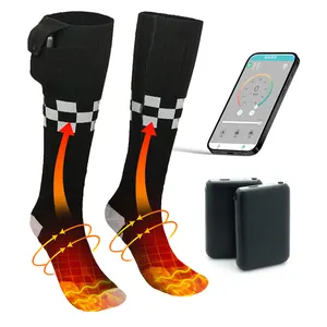 Popular Electronic Heated Socks Outdoor Sports Crew Winter Stockings Knitted Pad Heat Feet Power Outdoor Sports Heating Feet