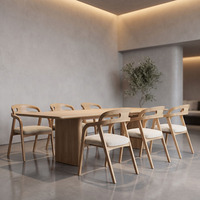 Chaise de salle à manger élégante en bois de frêne massif, avec dossier creux cintrée et rembourrée, finition ouverte