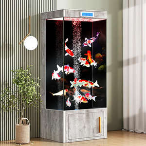 Aquarium intelligent vertical moderne pour salon, avec circulation automatique, sans changement d'eau, en verre ultra-transparent, livré en boîte - Product Image 5