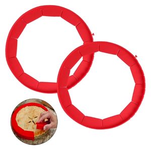 Les bords de circonférence de pizza de qualité alimentaire empêchent les outils de cuisson brûlants Cercles de pizza à <span class=keywords><strong>tarte</strong></span> en silicone réglables - Product Image 1