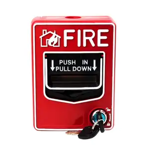Fire alarm Manual Call Point emergency button Pull Station can with protective cover optical