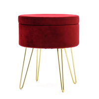 Nicehstex — meuble pliant personnalisé, tabouret rond de maquillage, pouf en velours rose, fauteuil à pochettes moderne, vente en gros