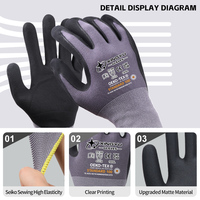 XINGYU Industrie 15 Gauge Nylon Schwarz Nitrilbeschichtete Arbeits- und Gartenhandschuhe Nylon Nitrilbeschichtete Schaumstoff Rutschfeste Arbeitsschutzhandschuhe