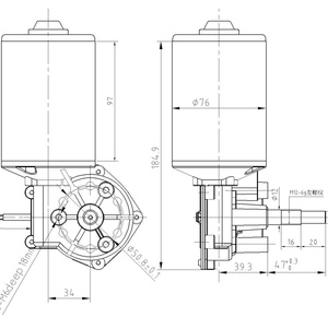 Motor de engranaje helicoidal de CC de 12V 24V 48V de China, motor ajustable en altura, mini motor de elevación de mesa con escobillas - Product Image 6