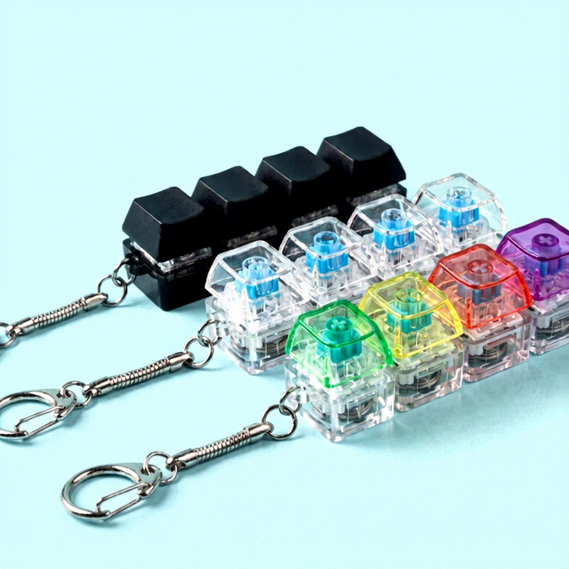 Promotion Toy Keys Mechanical Keyboard Switch Keychain Keycap Tester Switches Key Chain Relieve Stress Keyboard