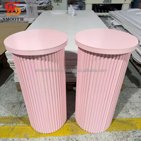 Supports à fleurs en PVC rose, blanc, violet ou toute autre couleur, socles, piliers, présentoirs pour gâteaux, tables, supports pour baby shower, décorations de montgolfières