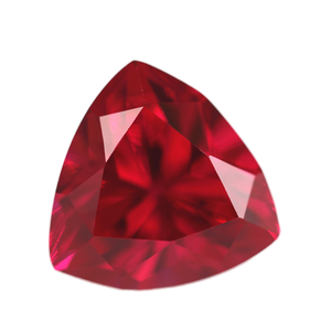 พลอยทับทิมที่สร้างขึ้นในห้องปฏิบัติการ 5 #   พลอยคอรันดัมสีแดงทรงทริลเลียนคัท ขนาด 4x4 มม.-8x8 มม. พร้อมเอฟเฟกต์เปลี่ยนสี/ไฟ - Product Image 1
