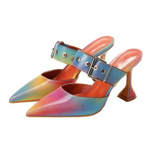 Sandalias de Tacón Alto para Mujer, Estilo 2025, con Hebilla, Punta Cerrada, Tacón Bajo, para Fiesta, Sandalias de Tacón Sexy - Product Image 3