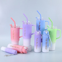 Ensemble Chaud 3 en 1 Portable: Gobelet à Paille en Plastique, Set de Trois Pièces pour Boissons