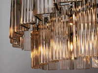 Lustre moderne en verre de Murano gris fumé, luminaire suspendu en verre transparent pour la décoration de la maison