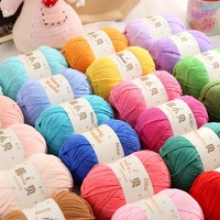 Kit de Matériel de Tricot et Crochet en Pelote de Fil de Chenille Dorée Texturée Teinte en Polyester Mat Meng Xiao Bei pour Sac et Poupée