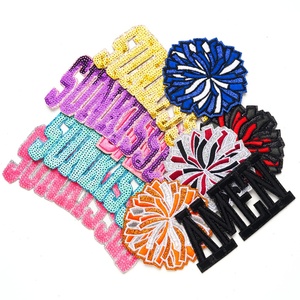 Parche Termoadhesivo de Lentejuelas para Pompones de Animadoras, Parche Bordado de Pompones Deportivos, Parche Bordado con Brillo <span class=keywords><strong>Darlin</strong></span> - Product Image 4
