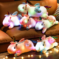 Peluche licorne lumineuse à LED personnalisable en gros avec rembourrage en coton PP