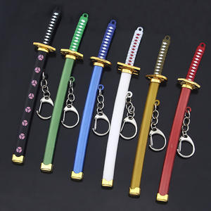 Huit couleurs Roronoa Zoro épée 15cm porte-clés femmes hommes Anime couteau fourreau <span class=keywords><strong>Sabre</strong></span> neige couteau porte-clés <span class=keywords><strong>Katana</strong></span> - Product Image 2