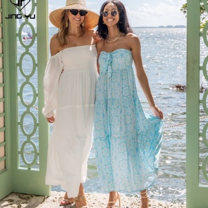 ชุดเดรสฤดูร้อนสไตล์โบฮีเมียน ผ้าฝ้าย ผ้าลินิน ผ้าเรยอน พิมพ์ลายตามสั่ง ออกแบบโดยผู้ผลิต สำหรับผู้หญิง - Product Image 5