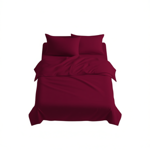 Parure de draps 100% coton couleur bordeaux, taille super king size, Royaume-Uni, avec taies d'oreiller - Product Image 3