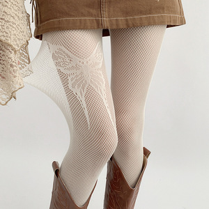Pantimedias con Patrón de Mariposas sin Costuras, Ultra Finas, de Malla, para Mujer, Sexys, con Recortes, Transparentes - Product Image 4