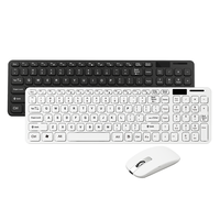 Combo de Teclado y Ratón Inalámbrico Banda 2.4G de Tamaño Completo para PC, Portátil y Escritorio con Película Protectora Transparente