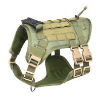 Harnais tactique réglable en nylon pour chien, respirant, à libération rapide, avec clip frontal et boucle de cou, réfléchissant, gilet solide pour animaux de compagnie, pour l'extérieur