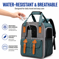 Sac à dos de transport pour animaux de compagnie imperméable et respirant avec maille transparente, sac de voyage pour animaux de compagnie avec bretelles réglables pour petits animaux