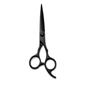 Ciseaux de barbier professionnels en acier inoxydable avec poignée ronde pour droitiers, application des cuticules, option de logo personnalisé - Product Image 1