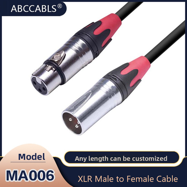 ABCCABLS High Quality 3Pin XLR Male-Female Audio Cable with Braid Shielding PVC Jacket Hi Resolution Premium Microphone Cable