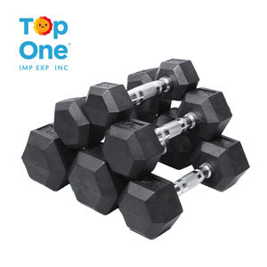 TopOne Wholesale Workout Fitness 5 10 20 30 40 100kg Set Cast Iron Rubber <b>Hex</b> Painted <b>Dumbbells</b> - Product Image 1