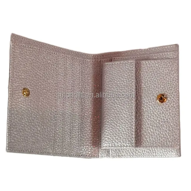 Custom PU leather bifold wallet for women short wallet coin purse directly factory