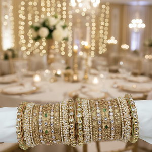 Glam Finish Designer Kundan Meenakari & Pearl <b>Bangles</b> <b>Set</b> Premium Fine Jewelry for Weddings, Parties & Special Occasions - Product Image 3