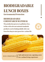 Barquettes et assiettes jetables en amidon de maïs de qualité alimentaire avec couvercle - Contenants alimentaires biodégradables respectueux de l'environnement