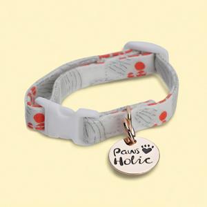 Collier pour chien personnalisé de taille XS, élégant, moderne, en coton de luxe, imprimé, durable, confortable, doux, écologique, pour chiens - Product Image 1