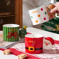 Nouvelle Tasse Créative Cadeau de Fêtes Ornement Vaisselle Tasse à Café en Céramique pour Petit-Déjeuner Père Noël de Noël
