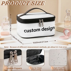 Bolsa de Maquillaje de Piel Sintética con Estampado de Leopardo, Gran Capacidad, Directo de Fábrica, Organizador de Artículos de Aseo Portátil para Viaje, MOQ de Una Pieza - Product Image 2