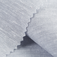 Tissu Léger en Lin et Coton Mélangé Teint en Fil Écologique Bleu Clair pour Robes Formelles et Chemises Décontractées Hommes, Femmes et Enfants