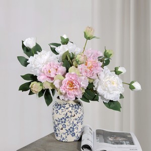 Fiori Artificiali in Tessuto Simil-Seta di Alta Qualità, Peonie per Decorazioni Matrimoniali e Pasquali, Stile Cinese Realistico - Product Image 3