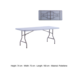 High-Density Polyethylene <b>Folding</b> Catering <b>Table</b> 183 × 75 × 74 h cm M1934 - Product Image 3