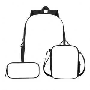 <b>Lunch</b> Pencil <b>Bag</b> Sublimation Blank School <b>Backpack</b> 3 Pcs Sets Design - Product Image 1